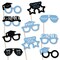 Big Dot of Happiness 2026 Light Blue Graduation Glasses - Paper Card Stock Party Photo Booth Props Kit - 10 Count